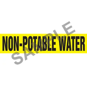Non-Potable Water Pipe Marker - ASME/ANSI - Self-Stick, Vinyl, 2.5" x 12", Yellow Main Image