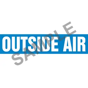 Outside Air Pipe Marker - ASME/ANSI - Self-Stick, Vinyl, 1.5" x 8", Blue Main Image