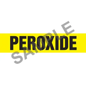 Peroxide Pipe Marker - ASME/ANSI - Self-Stick, Vinyl, 1" x 8", Yellow Main Image