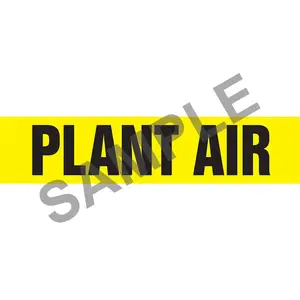 Plant Air Pipe Marker - ASME/ANSI - Self-Stick, Vinyl, 1" x 8", Yellow Main Image