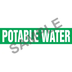 Potable Water Pipe Marker - ASME/ANSI - Snap Tite, 6" x 8", Green Main Image