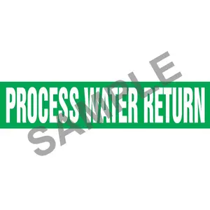Process Water Return Pipe Marker - ASME/ANSI - Self-Stick, Vinyl, 2.5" x 12", Green Main Image
