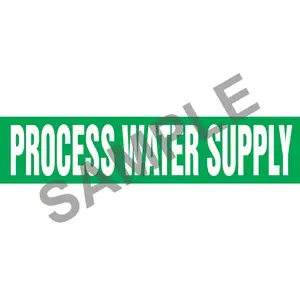 Process Water Supply Pipe Marker - ASME/ANSI - Self-Stick, Vinyl, 2.5" x 12", Green Main Image
