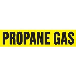Propane Gas Pipe Marker - ASME/ANSI - Self-Stick, Vinyl, 2.5" x 12", Yellow Main Image