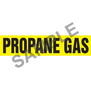 Propane Gas Pipe Marker - ASME/ANSI - Self-Stick, Vinyl, 2.5" x 12", Yellow Main Image