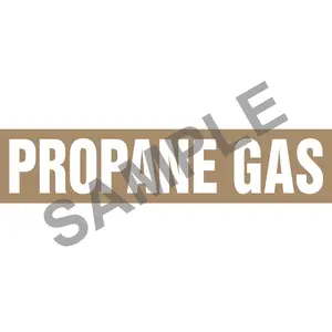 Propane Gas Pipe Marker - ASME/ANSI - Self-Stick, Vinyl, 1" x 8", Brown Main Image
