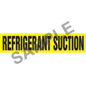 Refrigerant Suction Pipe Marker - ASME/ANSI - Self-Stick, Vinyl, 1" x 8", Yellow Main Image