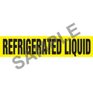 Refrigerated Liquid Pipe Marker - ASME/ANSI - Self-Stick, Vinyl, 1.5" x 8", Yellow Main Image