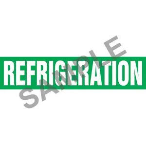 Refrigeration Pipe Marker - ASME/ANSI - Self-Stick, Vinyl, 1.5" x 8", Green Main Image
