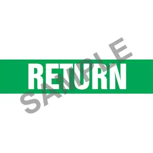 Return Pipe Marker - ASME/ANSI - Self-Stick, Vinyl, 2.5" x 12", Green Main Image