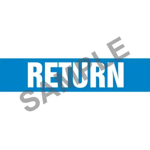 Return Pipe Marker - ASME/ANSI - Self-Stick, Vinyl, 1.5" x 8", Blue Main Image