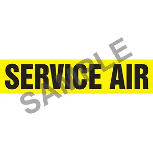 Service Air Pipe Marker - ASME/ANSI - Self-Stick, Vinyl, 1" x 8", Yellow Main Image