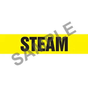 Steam Pipe Marker - ASME/ANSI - Self-Stick, Vinyl, 1" x 8", Yellow Main Image