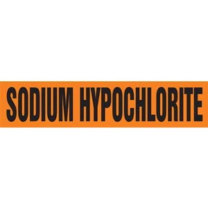 Sodium Hypochlorite Pipe Marker - ASME/ANSI - Self-Stick, Vinyl, 4" x 24", Orange Main Image