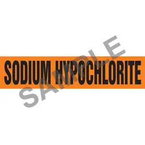 Sodium Hypochlorite Pipe Marker - ASME/ANSI - Self-Stick, Vinyl, 4" x 24", Orange Main Image