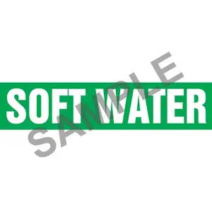 Soft Water Pipe Marker - ASME/ANSI - Self-Stick, Vinyl, 2.5" x 12", Green Main Image