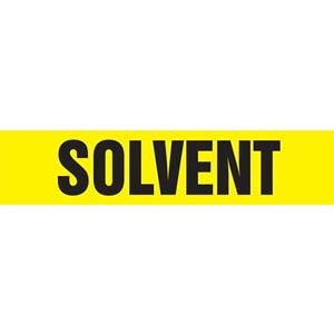 Solvent Pipe Marker - ASME/ANSI - Self-Stick, Vinyl, 4" x 24", Yellow Main Image