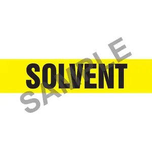 Solvent Pipe Marker - ASME/ANSI - Self-Stick, Vinyl, 4" x 24", Yellow Main Image