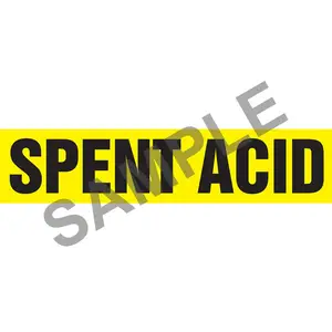 Spent Acid Pipe Marker - ASME/ANSI - Self-Stick, Vinyl, 2.5" x 12", Yellow Main Image