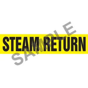 Steam Return Pipe Marker - ASME/ANSI - Self-Stick, Vinyl, 2.5" x 12", Yellow Main Image