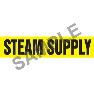Steam Supply Pipe Marker - ASME/ANSI - Self-Stick, Vinyl, 2.5" x 12", Yellow Main Image