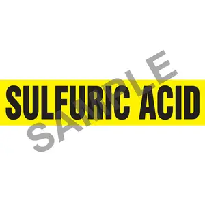 Sulfuric Acid Pipe Marker - ASME/ANSI - Self-Stick, Vinyl, 2.5" x 12", Yellow Main Image