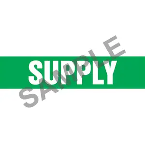 Supply Pipe Marker - ASME/ANSI - Self-Stick, Vinyl, 2.5" x 12", Green Main Image