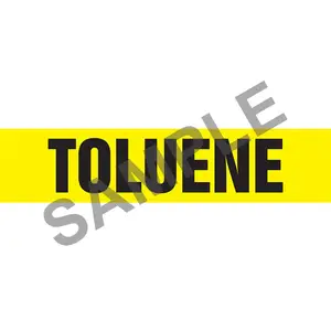 Toluene Pipe Marker - ASME/ANSI - Self-Stick, Vinyl, 2.5" x 12", Yellow Main Image