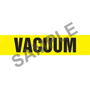 Vacuum Pipe Marker - ASME/ANSI - Self-Stick, Vinyl, 1" x 8", Yellow Main Image
