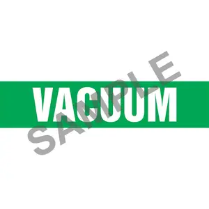 Vacuum Pipe Marker - ASME/ANSI - Self-Stick, Vinyl, 1.5" x 8", Green Main Image