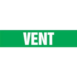 Vent Pipe Marker - ASME/ANSI - Self-Stick, Vinyl, 2.5" x 12", Green Main Image