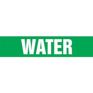 Water Pipe Marker - ASME/ANSI - Self-Stick, Vinyl, 2.5" x 12", Green Main Image