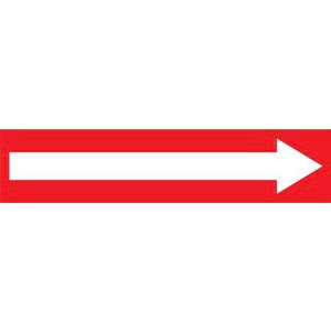 Wordless Pipe Marker - Long Arrow - ASME/ANSI - Self-Stick, Vinyl, 4" x 24", Red Main Image