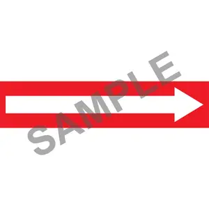 Wordless Pipe Marker - Long Arrow - ASME/ANSI - Self-Stick, Vinyl, 4" x 24", Red Main Image