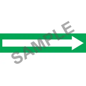 Wordless Pipe Marker - Long Arrow - ASME/ANSI - Self-Stick, Vinyl, 2.5" x 12", Green Main Image