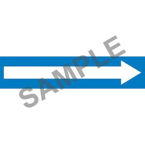 Wordless Pipe Marker - Long Arrow - ASME/ANSI - Self-Stick, Vinyl, 1" x 8", Blue Main Image