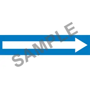 Wordless Pipe Marker - Long Arrow - ASME/ANSI - Self-Stick, Vinyl, 4" x 24", Blue Main Image