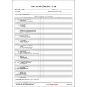 forklift operator daily checklist pdf