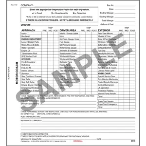 New York Motor Coach Driver's DVIR, Small Book Format - Stock, Book Format, Carbonless, 2-Ply, 8-1/2" W x 7-3/4" L Main Image
