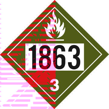 1863 Placard - Class 3 Flammable Liquid - 20 mil Polystyrene, Unlaminated Main Image
