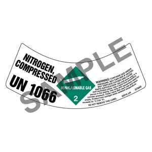 Gas Cylinder Shoulder Labels - Non-Flammable Gas Nitrogen Compressed 1066 Main Image