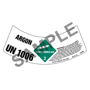 Gas Cylinder Shoulder Labels - Non-Flammable Gas Argon 1006 Main Image