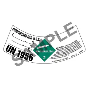Gas Cylinder Shoulder Labels - Non-Flammable Gas Compressed Gas N.O.S. 1956 Main Image
