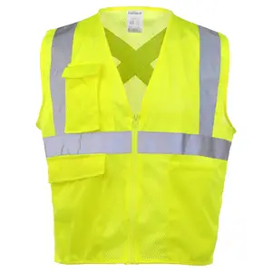 J. J. Keller® SAFEGEAR® Safety Vest Type R Class 2 - Zipper Closure - S/M, Lime Green Main Image
