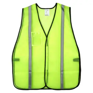 J. J. Keller® SAFEGEAR® Non-Certified Safety Vest - Hook & Loop Closure with 1" Silver Tape - Lime Green Main Image