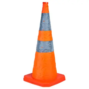 28" Collapsible Traffic Cone w/ Internal LED - 4 per pack Main Image