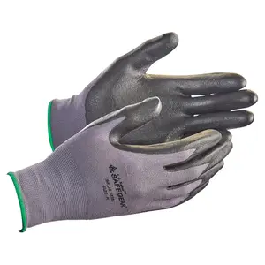 J. J. Keller® SAFEGEAR® Flat Dip Nitrile Foam Smooth-Palm Nylon Knit Gloves - Medium, 1 Pair Main Image