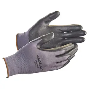 J. J. Keller® SAFEGEAR® Flat Dip Nitrile Foam Smooth-Palm Nylon Knit Gloves - Large, 1 Pair Main Image