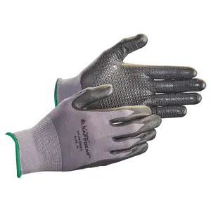 J. J. Keller® SAFEGEAR® Flat Dip Nitrile Foam Grip-Dot Palm Nylon Knit Gloves - Medium, 1 Pair Main Image