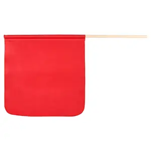 Warning Flag Red Solid Poly/Cotton Twill - with Hardwood Dowel Main Image